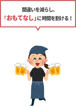 間違いを減らし、「おもてなし」に時間を割ける！